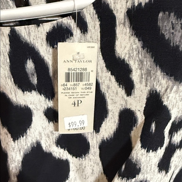 Ann Taylor Black and Cream Animal Print Mini Dress - Picture 3 of 6